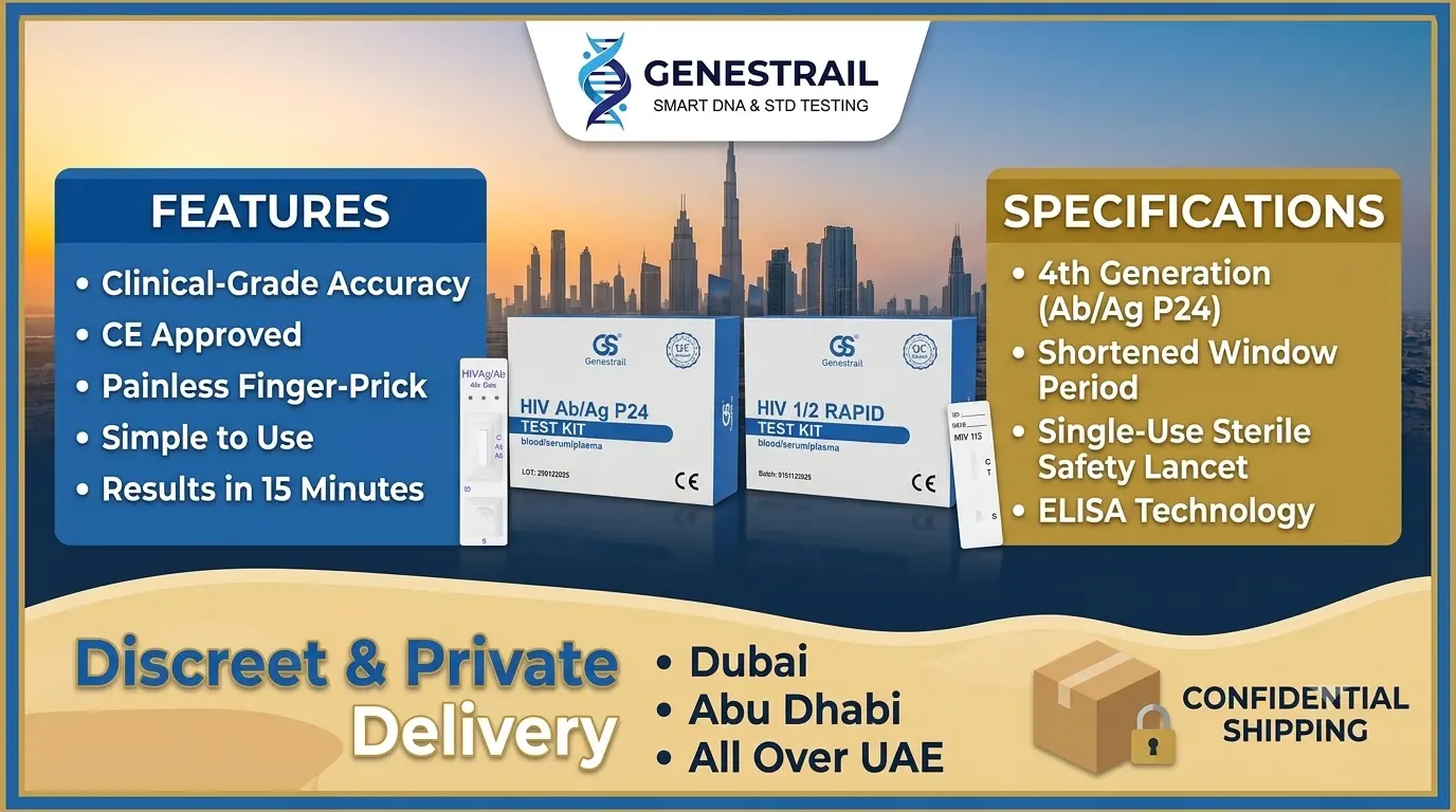Buy CE Approved HIV Test in Dubai and Abu Dhabi by Genestrail
